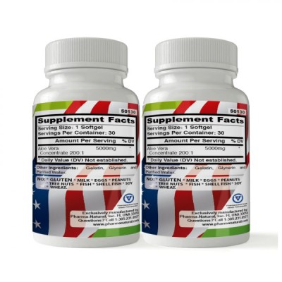 Aloe Vera 5,000 mg, 2 x (30 Softgels)