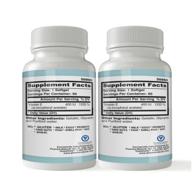 Vitamin E 400 IU, 2 x (60 Softgels)