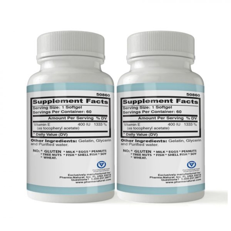 Vitamin E 400 IU, 2 x (60 Softgels)