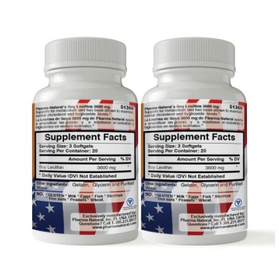 Soy Lecithin 3,600 mg, 2 x (60 Softgels)