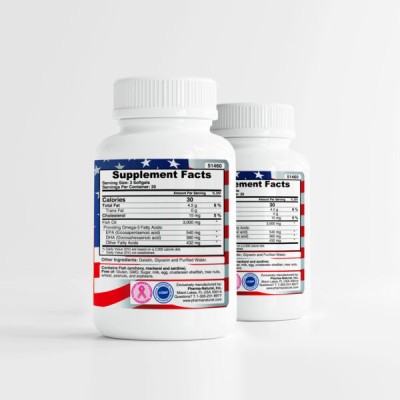 Omega-3 3,000 mg, 2 x (60 Softgels)