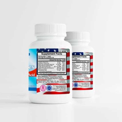 B-Complex + Folic Acid, 2 x (60 Tablets)