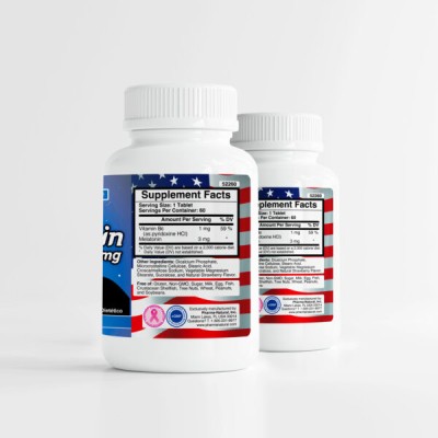 Melatonin 3 mg with Vit B-6, 2 x (60 Tablets)