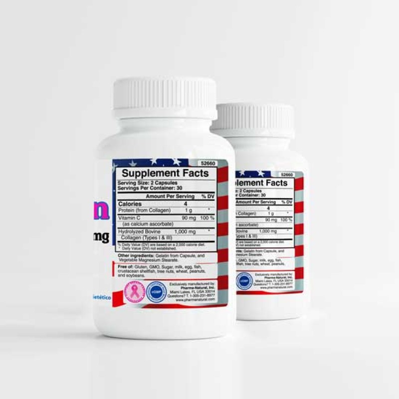 Collagen 1,000 mg + Vitamina C, 2 x (60 Capsules)