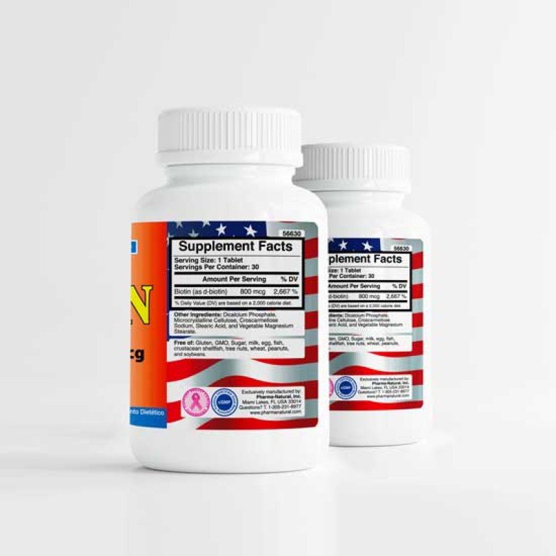 Biotin 800 mcg, 2 x (30 Tablets)