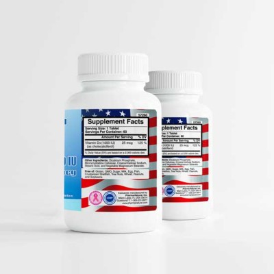 Vitamin D3 1,000 IU (25 mcg), 2 x (60 Tablets)