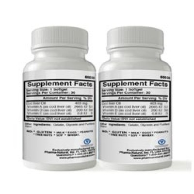 Cod Liver Oil, 2 x (30 Softgels)