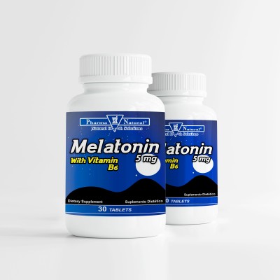 Melatonin 5 mg with Vit B-6, 2 x (30 Tablets)