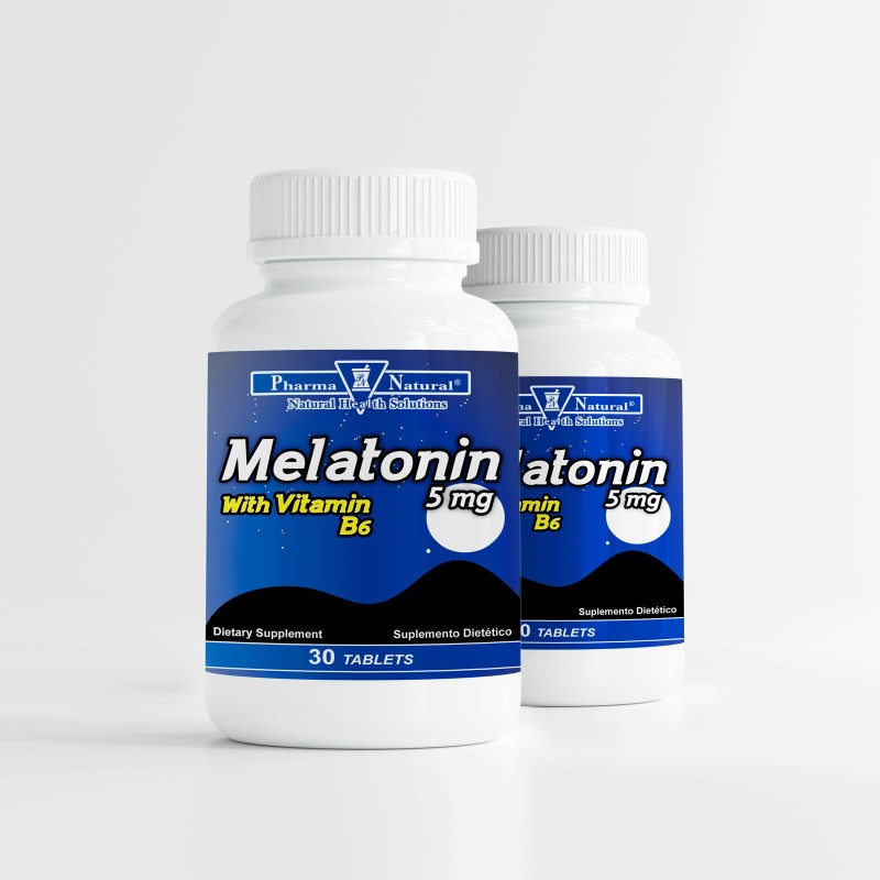 Melatonin 5 mg with Vit B-6, 2 x (30 Tablets)