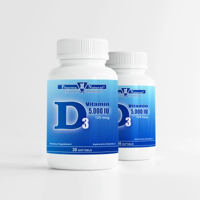 Vitamin D 5,000 IU (125 mcg), 2 x (30 Softgels)