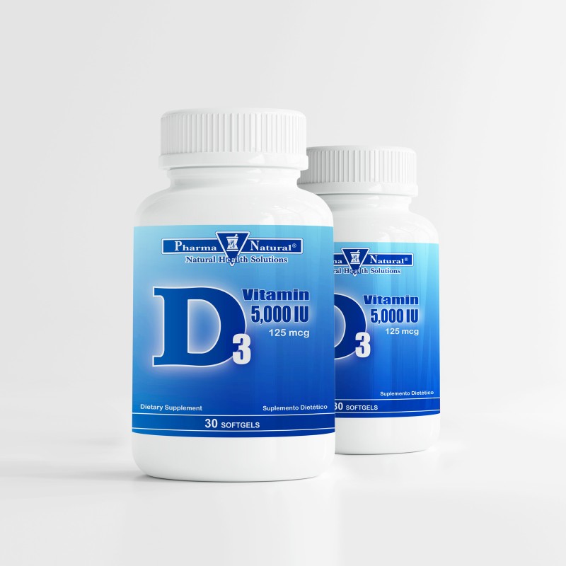 Vitamin D 5,000 IU (125 mcg), 2 x (30 Softgels)