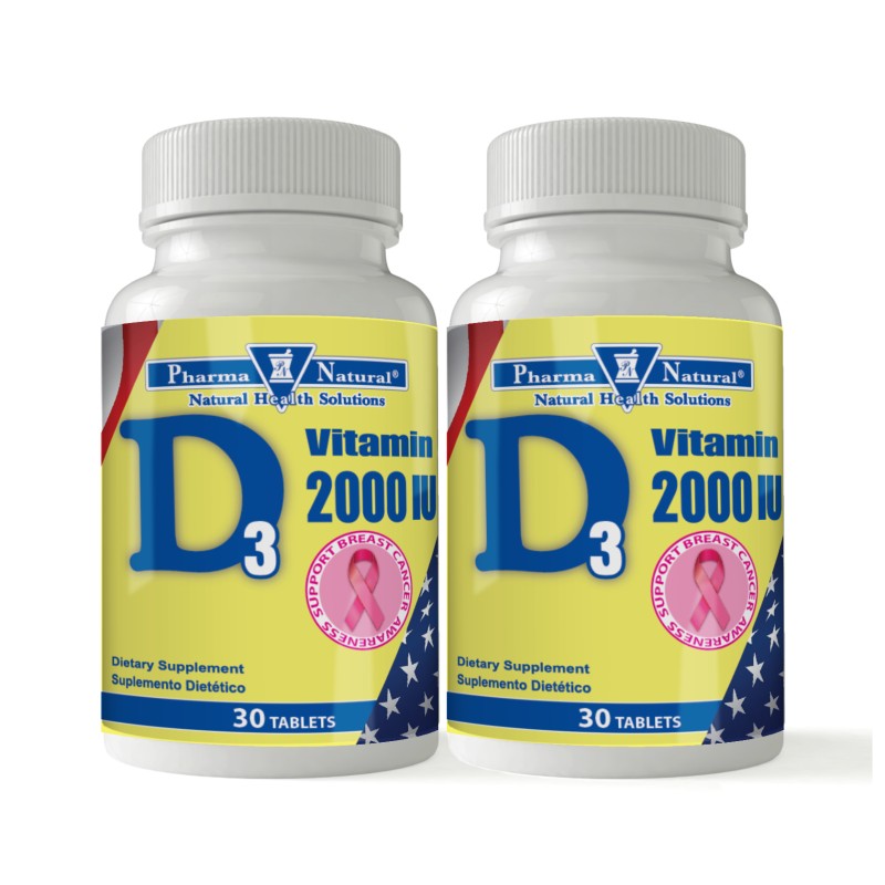 Vitamin D3 2,000 IU (50 mcg), 2 x (30 Tablets)