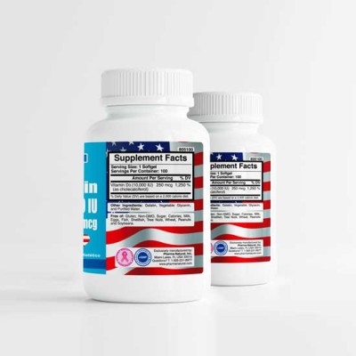 Vitamin D3 10,000 IU (250 mcg), (100 Softgel)