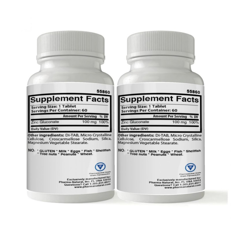 Zinc 100 mg, 2 x (60 Tablets)