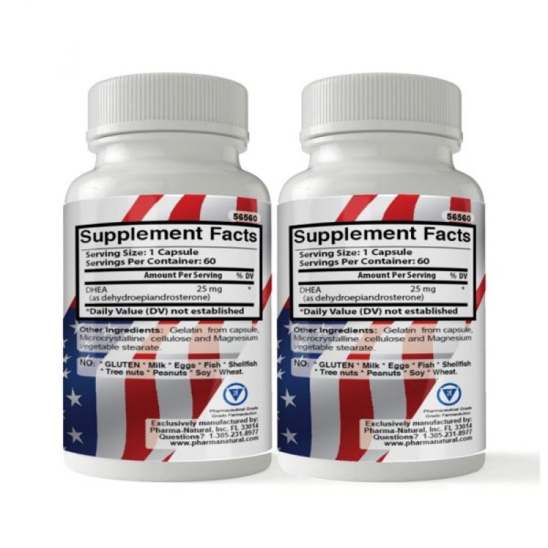 DHEA 25 mg, 2 x (60 Capsules)