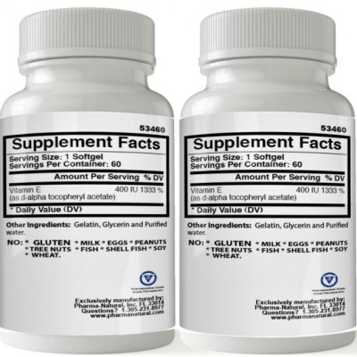 Vitamin E 400 IU Natural, 2 x (60 Softgels)